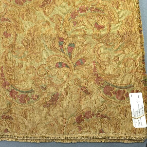 Vintage Gold Bronze Floral Tapestry Fabric 1 yd x 54" Persian Style Upholstery - Picture 1 of 4
